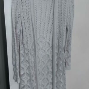 Chico's Ivory Knit long  Cardigan